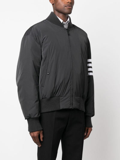 Thom Browne 4-bar Plain Weave Suiting Bomber Jacket In Schwarz