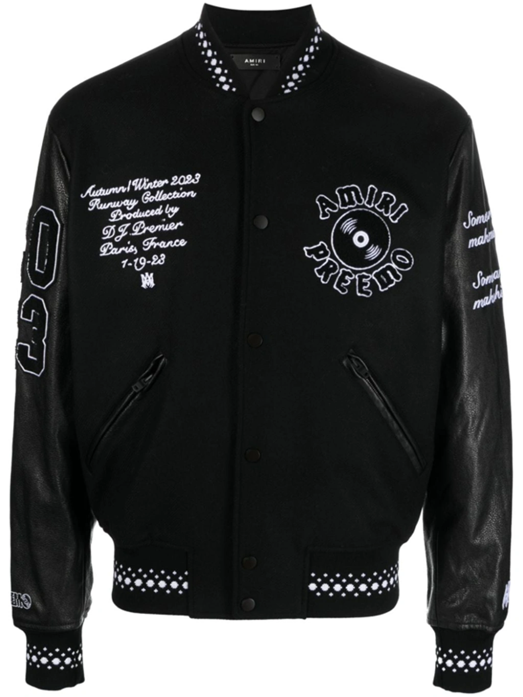 【関税&送料込】Amiri Black Wool Blend Jacket With Logo 186232096?w=1024