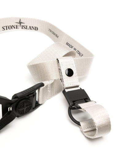 Shop Stone Island Logo-print Adjustable Belt In Nude