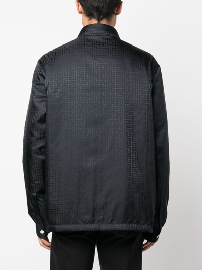 Balmain Monogram-pattern Shirt In Black