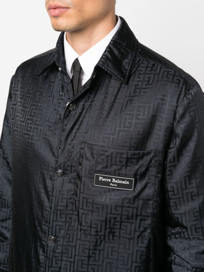 Balmain Monogram-pattern Shirt In Black