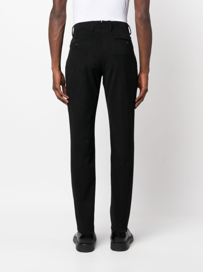 Zegna Slim-cut Stretch-cotton Chino Trousers In Schwarz