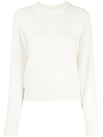 Shop Shang Xia Cut-out Crew-neck Jumper In Weiss