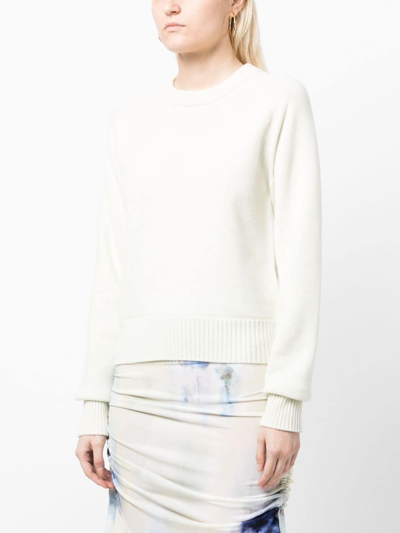 Shop Shang Xia Cut-out Crew-neck Jumper In Weiss