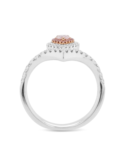 Shop Hyt Jewelry 18kt White Gold Diamond Ring In Silver