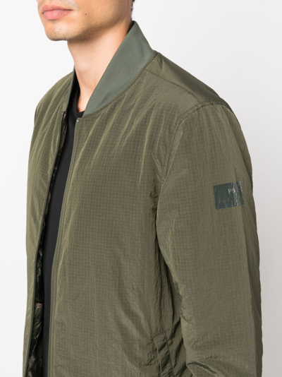 Shop Ps By Paul Smith Ripstop Reversible Bomber Jacket In Grün