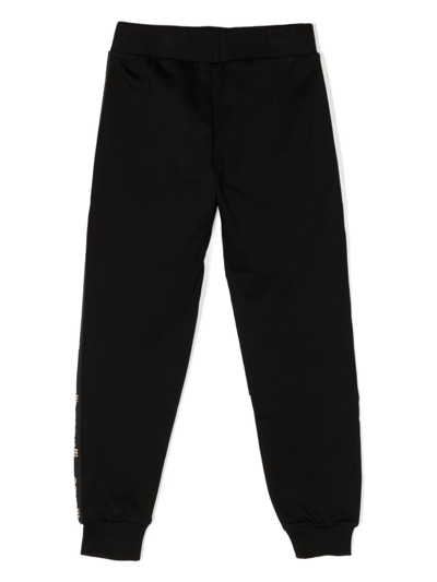 Shop Roberto Cavalli Junior Logo-stripe Track Pants In Black