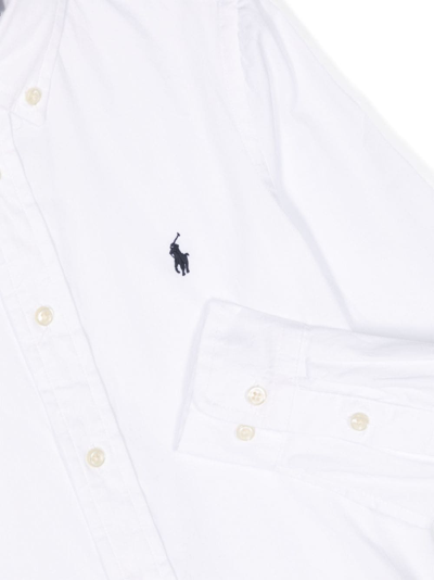 Shop Ralph Lauren Polo Pony Cotton Shirt In White
