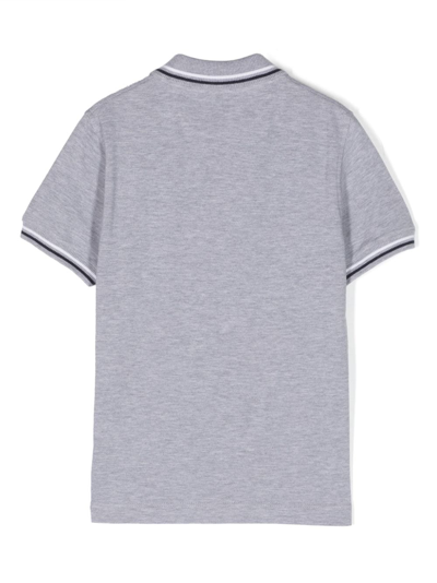 Shop Brunello Cucinelli Logo-print Cotton Polo Shirt In Grey