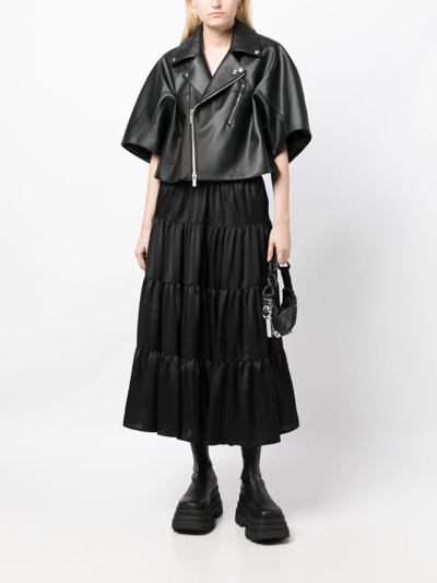 Noir Kei Ninomiya Zipped Short-sleeve Jacket In Black