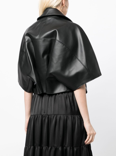Noir Kei Ninomiya Zipped Short-sleeve Jacket In Black