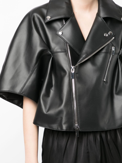 Noir Kei Ninomiya Zipped Short-sleeve Jacket In Black