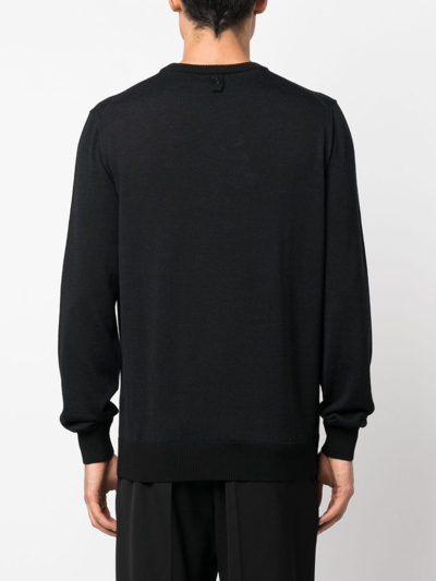 Billionaire Logo-print Wool Pullover In Black