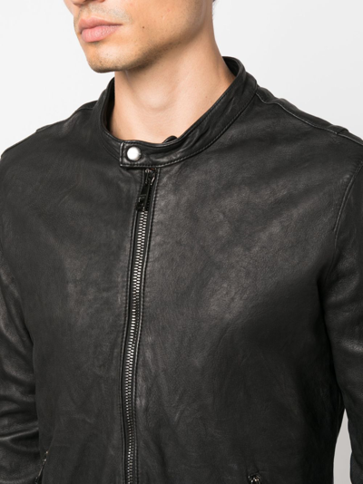 Shop Giorgio Brato Zip-up Leather Jacket In Black