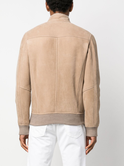 Giorgio Brato Suede Zip-up Jacket In Neutrals