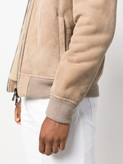 Giorgio Brato Suede Zip-up Jacket In Neutrals