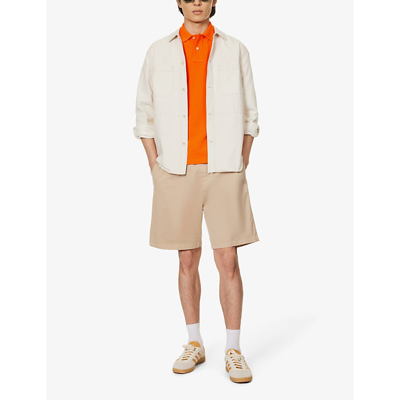 Shop Polo Ralph Lauren Men's Sailing Orange Short-sleeved Logo-embroidered Custom-fit Cotton-piqué Polo S