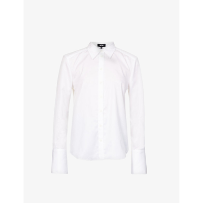 Shop Me And Em Womens White Semi-sheer Long-sleeve Cotton Shirt