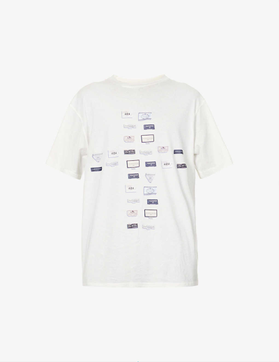 Shop 424 Mens White Graphic-print Crewneck Cotton-jersey T-shirt
