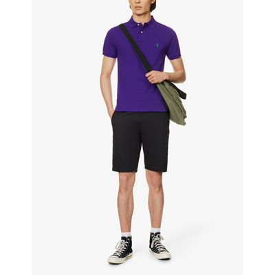 Polo Ralph Lauren Ralph Lauren Custom Slim Fit Polo T Shirt Purple In Purple