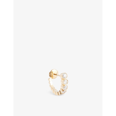 Shop Sophie Bille Brahe Boucle 18ct Yellow-gold And 0.74ct Diamond Single Hoop Earring In 18k Yg
