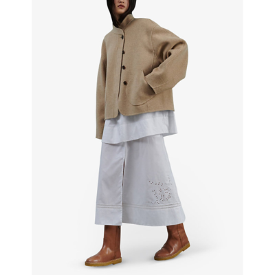Soeur Womens Nudes Windsor Relaxed-fit Wool-blend Coat In Nudes