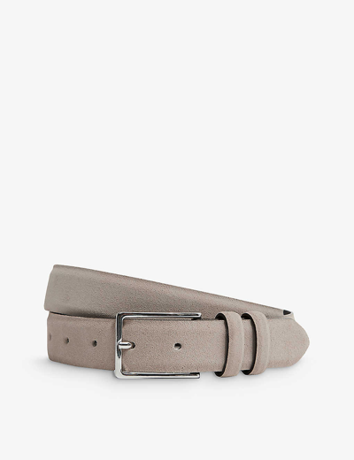 Shop Reiss Men's Stone Dante Adjustable-buckle Suede-leather Belt