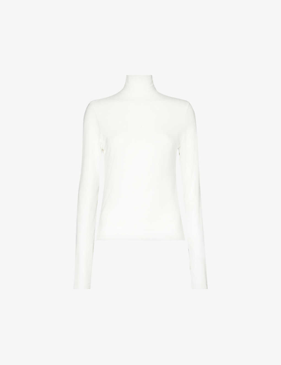 Shop Rag & Bone Luca Turtleneck Slim-fit Stretch-woven Top In White
