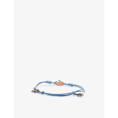 La Maison Couture Womens Blue X Niin Gaia Wax Cord And Rose Gold-plated Brass Bracelet In Blue