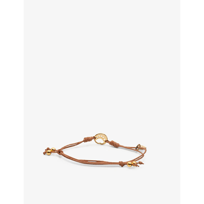 Shop La Maison Couture Womens Brown X Niin Gaia Wax Cord And Yellow Gold-plated Silver Bracelet