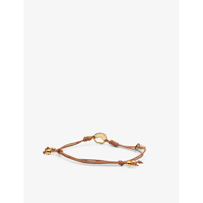 La Maison Couture Womens Brown X Niin Gaia Wax Cord And Yellow Gold-plated Silver Bracelet In Brown