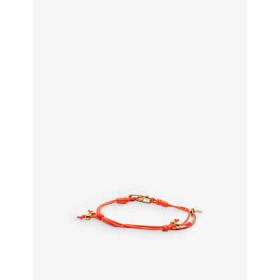 La Maison Couture Womens Orange X Niin Gaia Wax Cord And Yellow Gold-plated Silver Bracelet In Orange