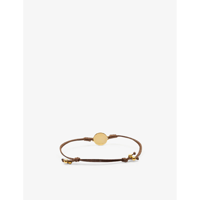 Shop La Maison Couture X Niin Gaia Wax Cord And Rose Gold-plated Brass Bracelet In Brown