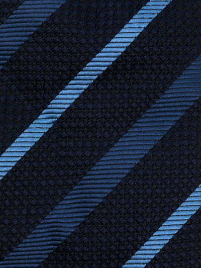 Brunello Cucinelli Regimental Striped Silk Tie In Blue