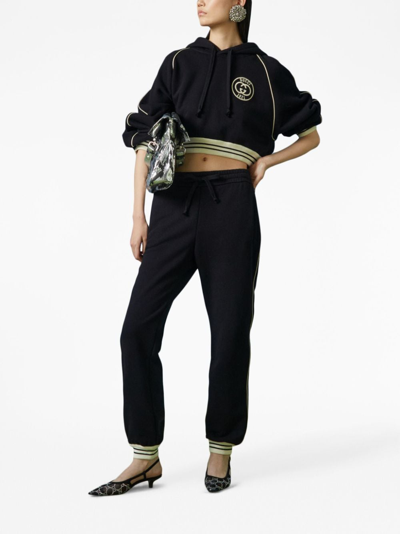 Shop Gucci Interlocking G Cotton Track Pants In Black