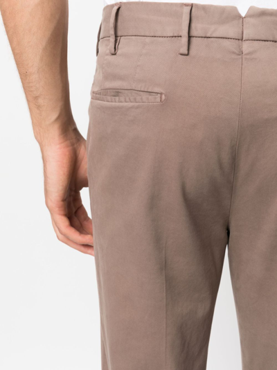 Incotex Low-rise Straight-leg Trousers In Brown