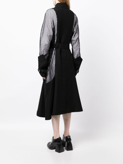 Shop Noir Kei Ninomiya Double-breasted Belted Coat In Black