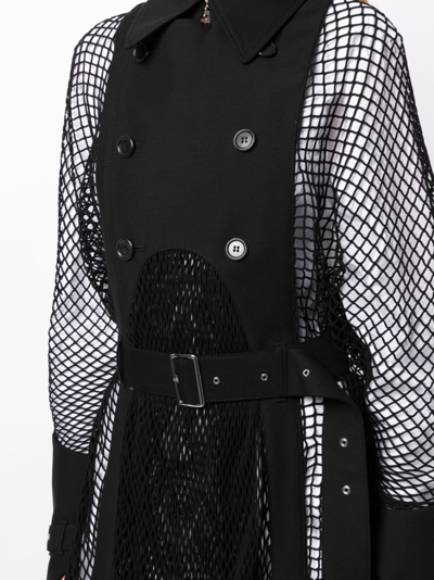 Shop Noir Kei Ninomiya Double-breasted Belted Coat In Black