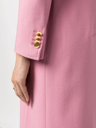 Shop Tagliatore Double-breasted Notched-lapels Coat In Pink