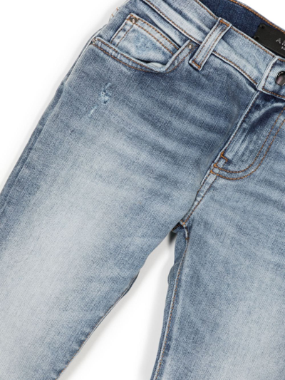 仿旧修身牛仔裤