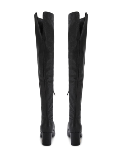 Shop Kurt Geiger Burlington 60mm Over-the-knee Leather Boots In Black