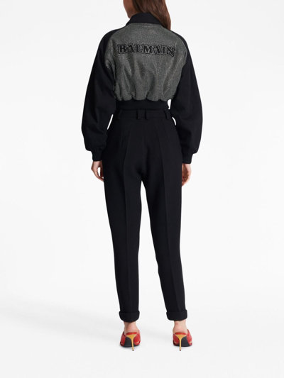 Balmain Crepe Trousers In Black