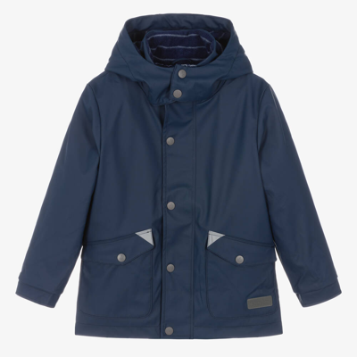 Shop Mitty James Navy Blue Hooded Waterproof Raincoat