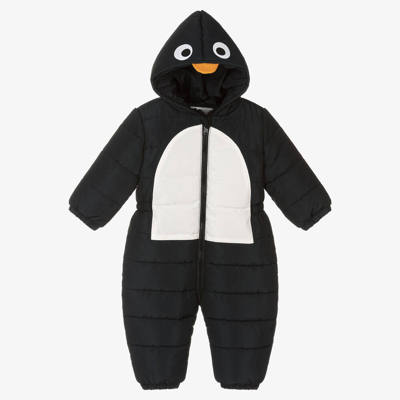 Shop Stella Mccartney Kids Boys Black Penguin Snowsuit