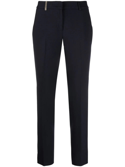 Shop Peserico Cigarette Trousers In Blue