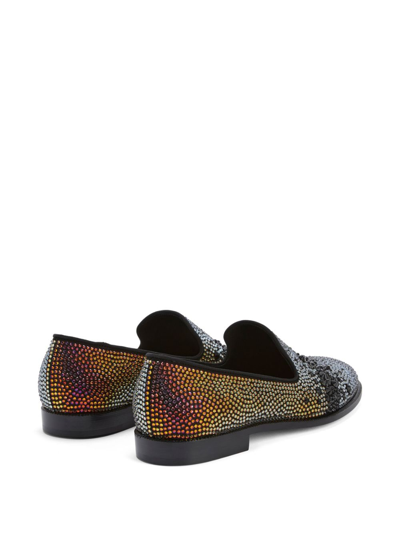Shop Giuseppe Zanotti Marthinique Crystal-embellished Loafers In Black