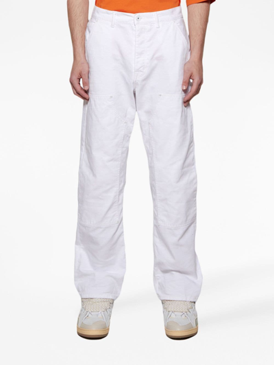 Shop Purple Brand Logo-patch Wide-leg Jeans In White