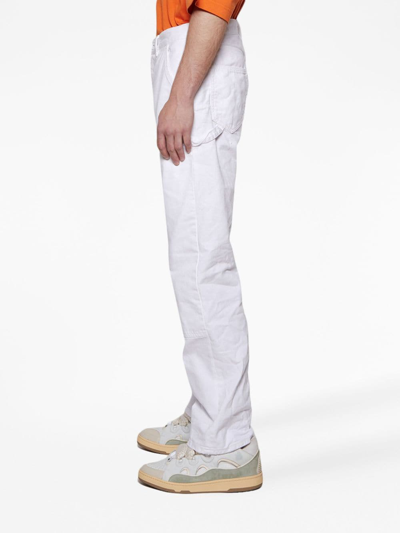 Shop Purple Brand Logo-patch Wide-leg Jeans In White