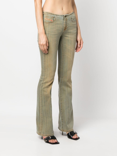 Diesel Logo-plaque Flared Jeans In Brown