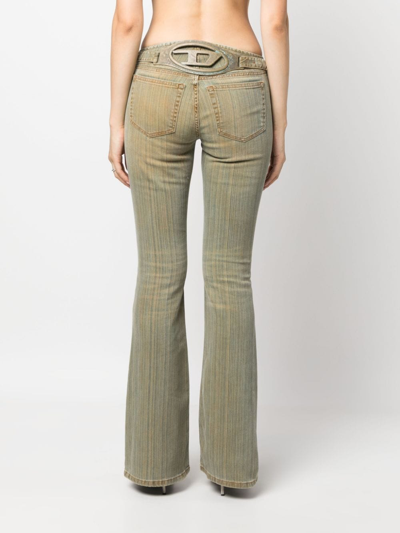 Diesel Logo-plaque Flared Jeans In Brown